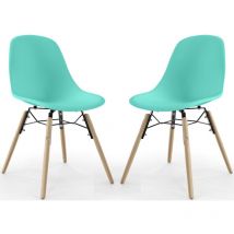 Privatefloor - Dining Chair - Scandinavian Design - Wooden Legs - Pack of 2 - Skögur
