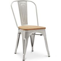 Privatefloor - Dining Chair - Industrial Design - Steel and Wood - New Edition - Stylix Steel Wood, Steel - Steel