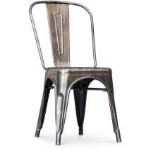 Tolix Style - Dining Chair - Industrial Design - Steel - New Edition - Stylix Metallic bronze