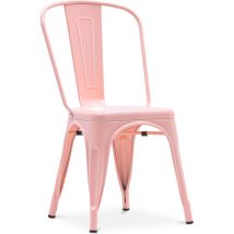 Tolix Style - Dining Chair - Industrial Design - Steel - New Edition - Stylix Pastel orange