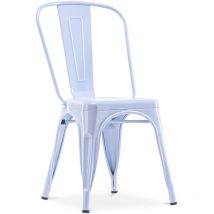 Tolix Style - Dining Chair - Industrial Design - Steel - New Edition - Stylix Grey blue