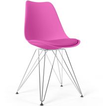 Dining Chair with Cushion - Scandinavian Design and Black Metal Legs - Skögur