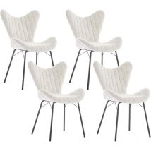 Wahson Office Chairs - Dining Chairs 4Pcs in Chenille Fabric Modern Kitchen Chairs with Stylish Designed Backrest for Living Room Restaurant Cafe,