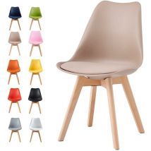 Mcc Direct - Dining Chairs Designer Side Chairs Wooden Legs Office Home Commercial eva brown 1