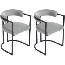 Wahson Office Chairs - Dining Chairs Set of 2 Upholstered in Velvet Modern Leisure Corner Chairs for Kitchen Living Room, Gray, Washon