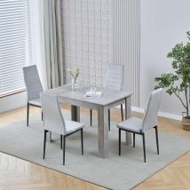 Niceme - Dining Room Set, Beton Grey Dining Table with Chairs, 110x70 cm Table and Chairs for Living Room Home Kitchen (Table with 4 Chairs, Black