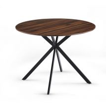 Dining Table, 100x74.5cm Round Kitchen Table with Black Legs, Anti-slip Foot Pads for Living Room