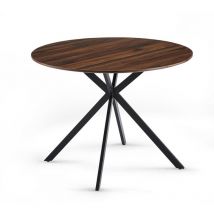 Clipop - Dining Table, 100x74.5cm Round Kitchen Table with Black Legs, Anti-slip Foot Pads for Living Room