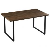 Dining Table, 140 cm Kitchen Table, Rectangle Vintage 4 Seater Table, Brown