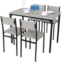 Puluomis - Dining Table and Chairs Set, Modern Industrial Style Dining Room Furniture, Metal Frame, for Dining Room Kitchen Bistro Bar Restaurant
