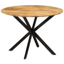 Bonnevie - Dining Table,Dinner Table,Eating table Ø110x78 cm Solid Wood Mango and Steel VSVS26938