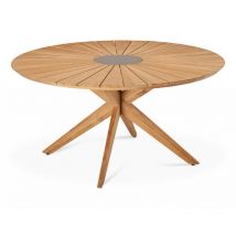 Freizeitmöbel Dining-Tisch Agadir rund Gartentisch Outdoor in Teak/Betongrau ca. ø 150x74 cm - Best