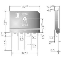 Diotec Dbi25-12a Ponte Raddrizzatore Sil-5 1200 V 25 A Trifase