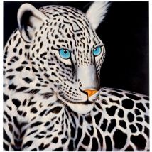 Dipinto a mano pittura ad olio su tela 100x100cm leopardo