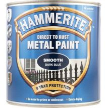 Hammerite - Direct to Rust Smooth Dark Blue Metal Paint - 2.5LTR