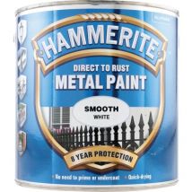Hammerite - Direct to Rust Smooth White Metal Paint - 2.5LTR