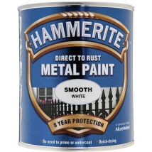 Hammerite - Smooth Direct To Rust Metal Paint - 750ML - White
