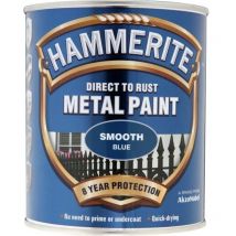 Direct to Rust Smooth Blue Metal Paint - 750ML - Hammerite