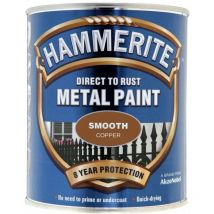 Hammerite - Smooth Direct To Rust Metal Paint - 250ML - Copper - Copper