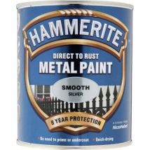 Hammerite - Smooth Direct To Rust Metal Paint - 750ML - Silver