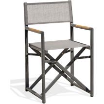 Parisgarden - honfleur - Fauteuil de jardin en toile plastifiée et aluminium gris anthracite - paris garden