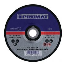 Disco da taglio inox D115x1mm dritto inox trapano 22,23mm promat (Per 25)