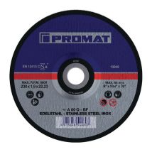 Disco da taglio inox D125x1mm dritto inox trapano 22,23mm promat (Per 25)