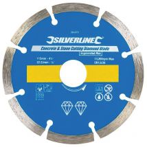 Silverline - Disco de corte diamantado para piedra y hormigón 115 x 22,23 mm, hoja segmentada