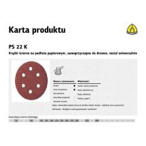 Klingspor - 86637 Discos con Soporte de Papel con Sujeción Velcro, ps 22 k, 150 Grano, 150 mm Diámetro, gl S3 Forma de Perforación
