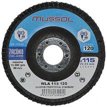 Mussol - disco laminas wla 115 g120 inoxidable , DIsco de láminas Zirconio Grano 120. - Diámetro 115mm. - Máxima velocidad 13.300rpm. 80 m/s.