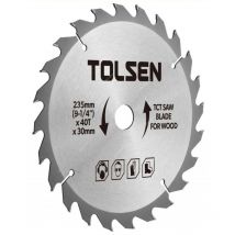 Tolsen - disco per sega circolare tct taglio legno 160X24TX20 (160x24Tx20mm)