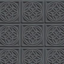 A.s.creations - as Creation 3D Tin Tile Charcoal Black Modern Contemporary Paste The Wall