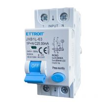 Disjoncteur à courant résiduel 1P+N 25A 6KA 30mA 220V