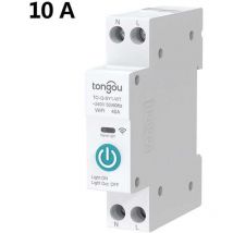 Debuns - Disjoncteur de commutateur intelligent tuya wifi 1P 10A Rail din pour maison intelligente commutateur de telecommande sans fil..