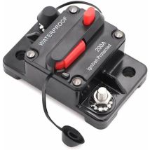 Disjoncteur de voiture 200 A 12 V-48 V DC étanche avec support de fusible à réinitialisation manuelle pour voiture, bateau (200 A)