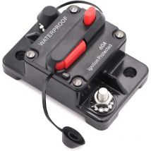 Disjoncteur de voiture 60 A 12 V-48 V DC étanche avec support de fusible à réinitialisation manuelle pour voiture, bateau (60 A)