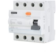 Schelinger - Disjoncteur différentiel 4P 63A 100mA - Installation sur rail TH35 - IP20 - Pouvoir de coupure 4kV
