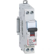 Disjoncteur Phase + Neutre 20A bornes à vis 1 module