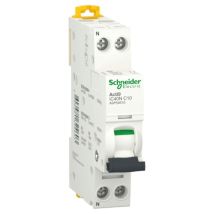 Schneider - Interrupteur magnétothermique Acti9 1P+N 10A 6 ka c 1M IC40N A9P54610