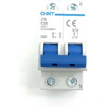 Chint - Disjoncteur magnétothermique 1P+N 25A 4,5kA 2M Courbe c eb 328390