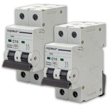 Disjoncteur Magnétothermique 10a Ampère 2p Posts Curve C 2 Pcs.