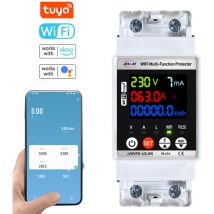 Rosvola - Disjoncteur WiFi Rail Smart Energy Monitor Meter 63A Disjoncteur Connecté WiFi Commutateur WiFi Intelligent Disjoncteur Domestique,