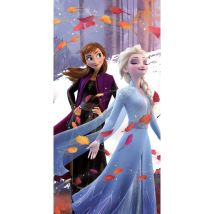 Disney - Serviette De Plage En Coton 'la Reine Des Neiges : Feuilles'- Multicolore - 70 X 140 Cm - Livraison Gratuite