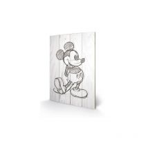 SW11129P mickey mouse (sketched - single) impression sur bois, dense, multicolore, 40 x 59 cm - Disney