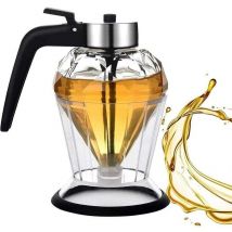 Dispensador de aceite, botella de vidrio prensada con diamante para aceite de oliva con tapa, vertedor antigoteo para cocina (200 ml)