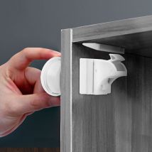 Leisei - Cerradura de seguridad para puerta de armario para bebés (4 cerraduras + 1 llave), cerradura de seguridad para cajones para niños,