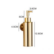 Cyslmuk - Dispensador de jabón de pared de acero inoxidable dorado 304, dispensador de jabón de prensa montado en la pared para gel de ducha de hotel