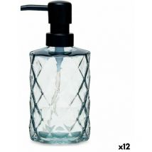 Dispensador de jabón diamante cristal negro plástico 410 ml (12 unidades)