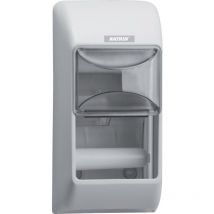 Dispensador papel higiénico WC, 2-rodillos, blanco