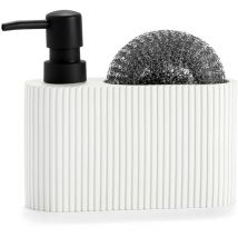 Dispenser lucidante con paglietta bl-ng 16x5x15cm CC71086 Andrea House